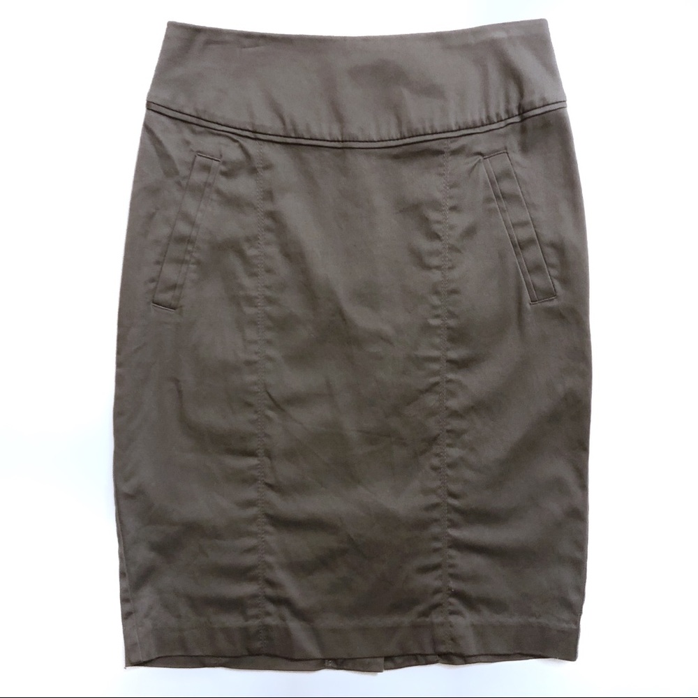 H&M Gray High Waisted Dress Suit Pencil Skirt sz 2